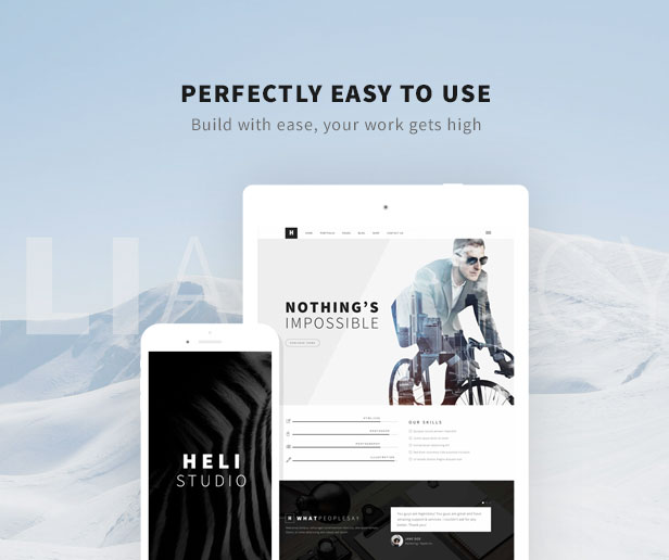 Heli – Minimal Creative Black and White WordPress Theme