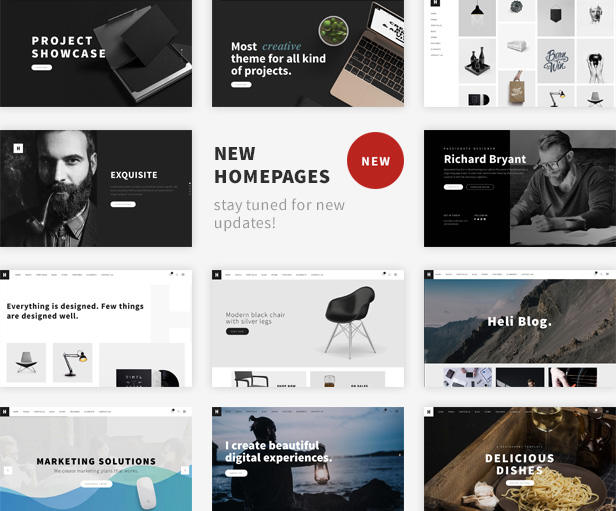 Heli – Minimal Creative Black and White WordPress Theme