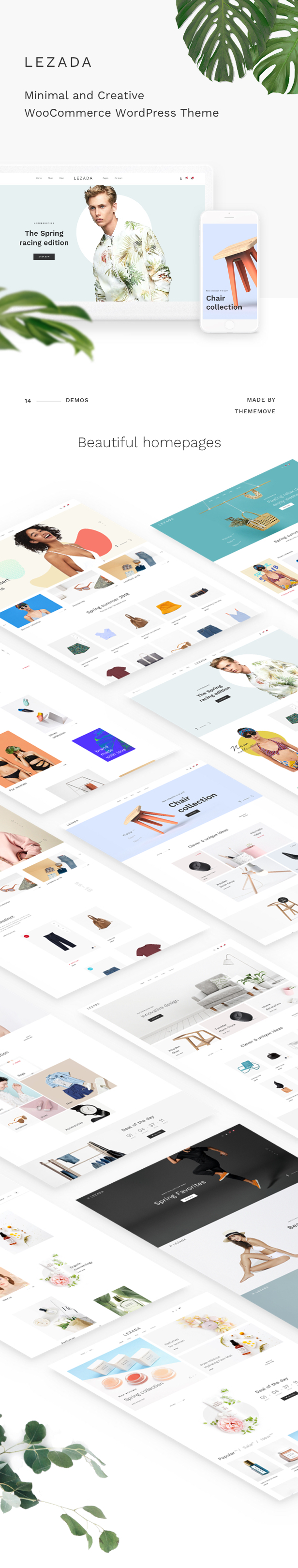 Fashion WooCommerce WordPress Theme: páginas de inicio bellamente diseñadas