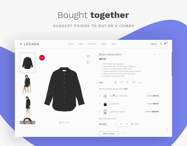 Tema Fashion WooCommerce WordPress - Pembelian Bundel - Fitur Upsale