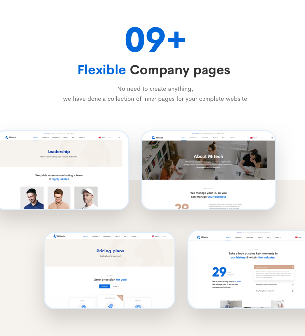 IT Solutions Mitech - Technology, IT Solutions & Service WordPress Theme - Company Pages