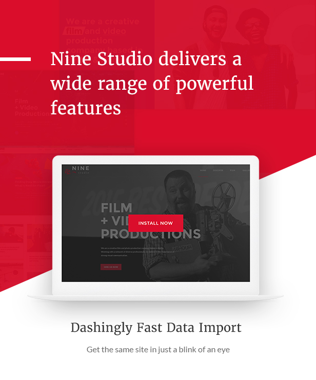 Filmmaker Director Film Studio WordPress Theme - Poweful features