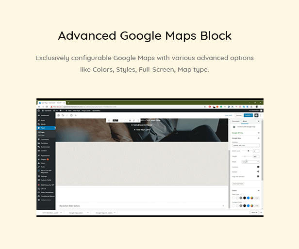 Gutenberg WordPress Theme for Business - Google Map block