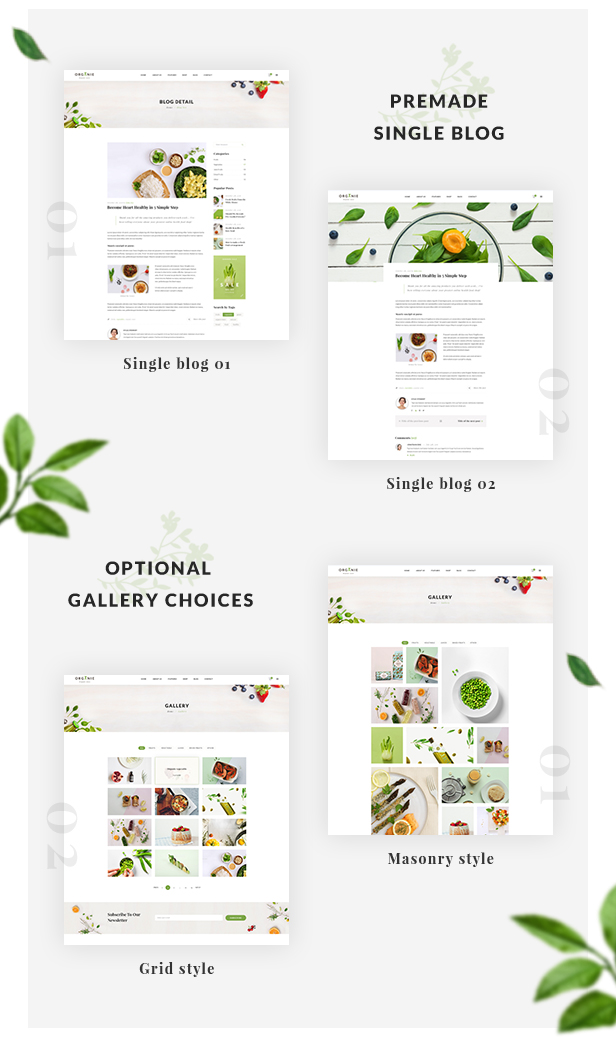 Organic Store WordPress theme - Premade single blog