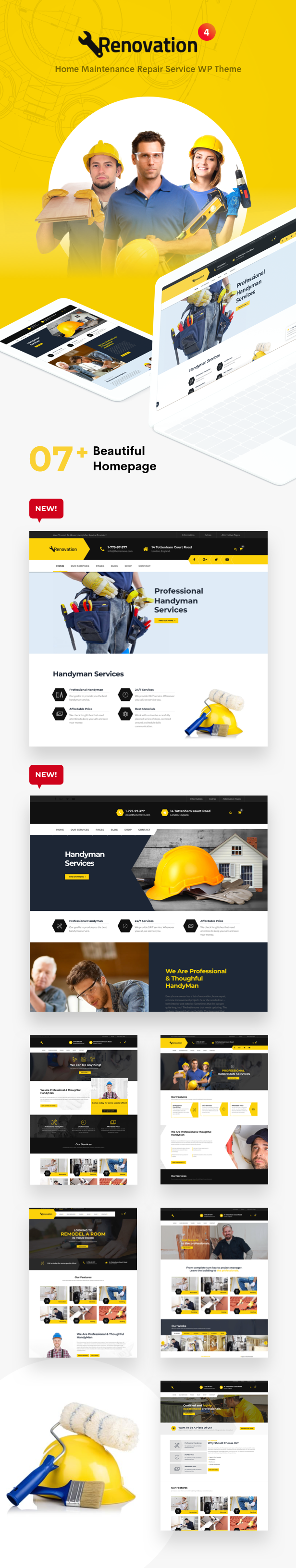 Renovation – Repair Service, Home Maintenance Elementor WP Theme