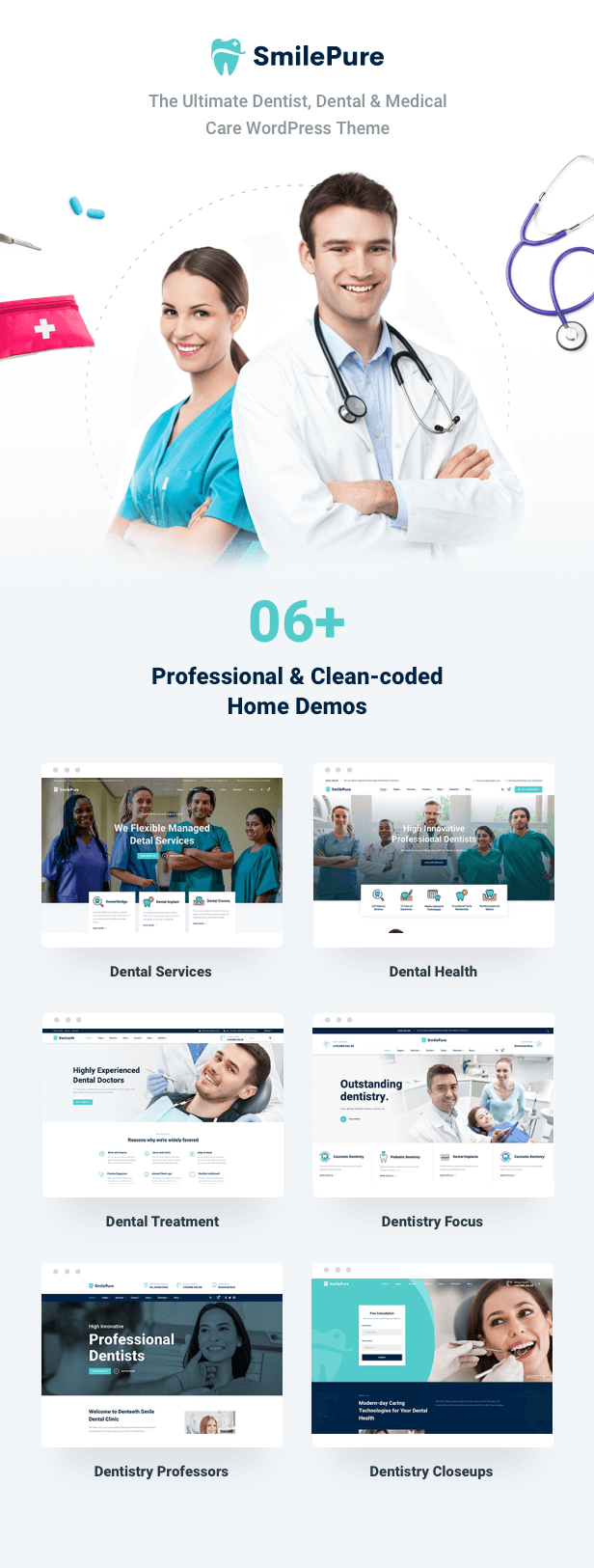 SmilePure – Dental & Medical Care WordPress Theme