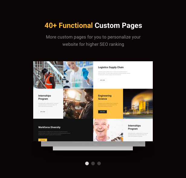 Industrial Manufacturing WordPress Theme - 40+ Functional custom pages 