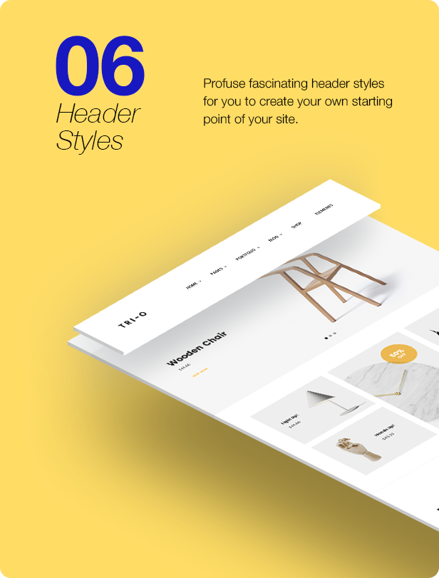 Interior Design WordPress Theme - 6 Header STyles