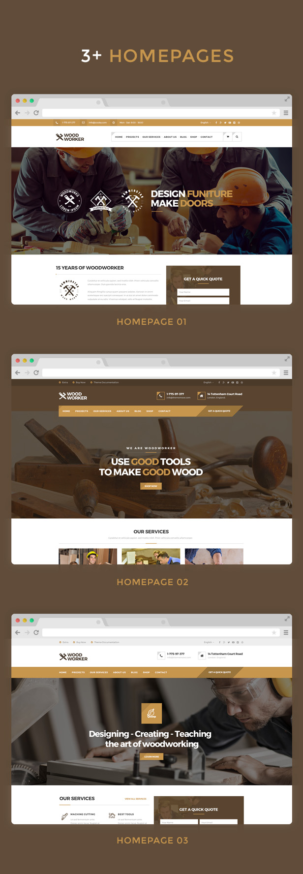 Carpenter WordPress Theme - Great Carpentry Homepages